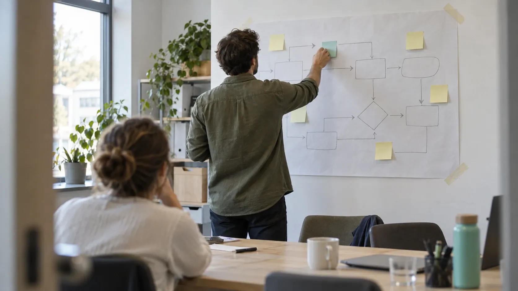 Mapping an operational flow on a wall of sticky notes